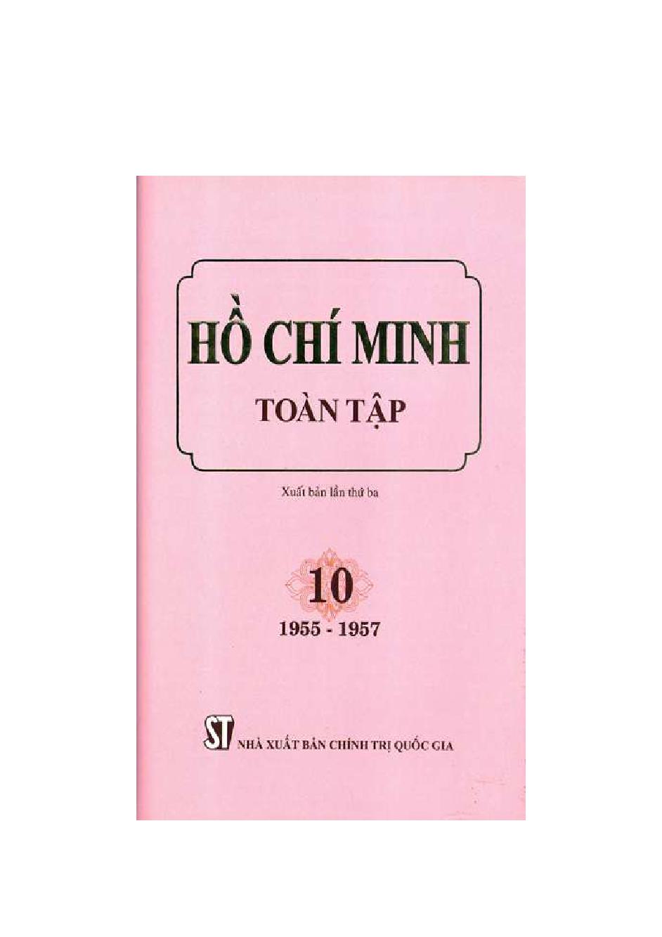 Hồ Chí Minh  : Toàn tập.Tập 10$f1960 - 1962 / Hồ Chí Minh